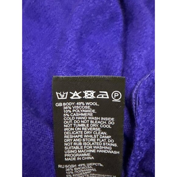 Reiss Charley Midi Dress Wool Viscose Blend Ruched Knit Plum Women's Large NWT - Picture 14 of 14